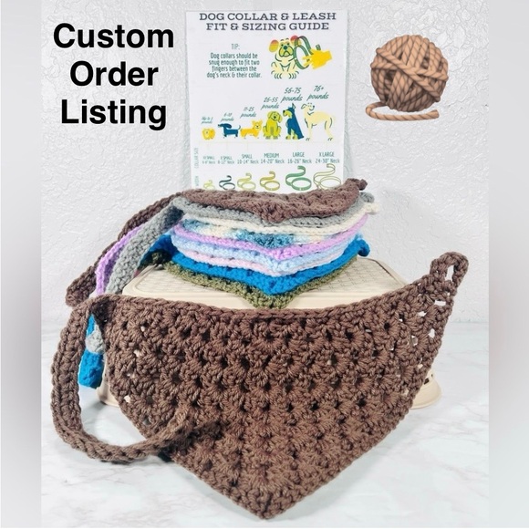 Hand Crafted Other - Crochet Pet Bandana Custom Order Listing